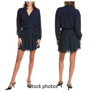 Ramy Brook Women's Summer Mini Wrap Dress Size S Navy New